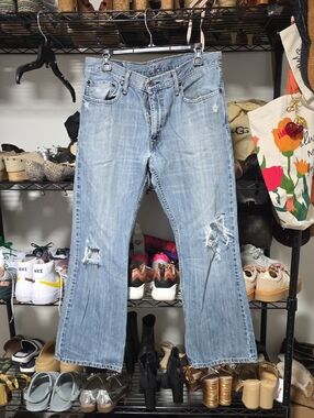 Levi's Light Blue Distressed Bootcut Jeans